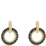 Absolute Gold & Black Baguette Halo Drop Earrings