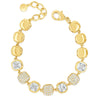 Absolute Gold & Crystal Square Pendant Bracelet