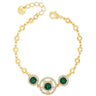 Absolute Gold & Emerald Green Halo Pendant Bracelet