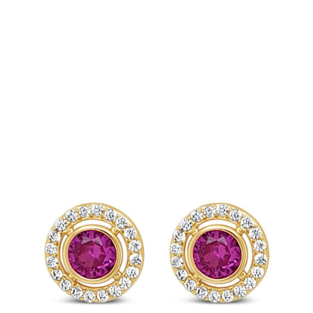 Absolute Gold & Pink Halo Stud Earrings