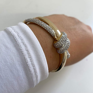Absolute Gold Sparkle Twist Hinged Bangle