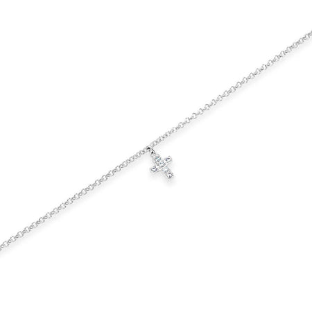 Absolute Kids Silver Crystal Cross Bracelet