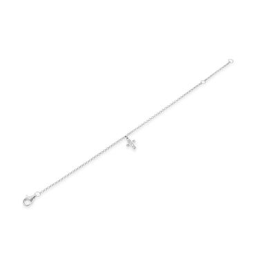 Absolute Kids Silver Crystal Cross Bracelet