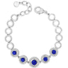 Absolute Midnight Blue Halo Design Silver Circles Bracelet
