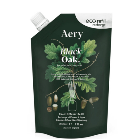 Aery Black Oak Reed Diffuser  Refill- Cedarwood Cardamom and Nutmeg