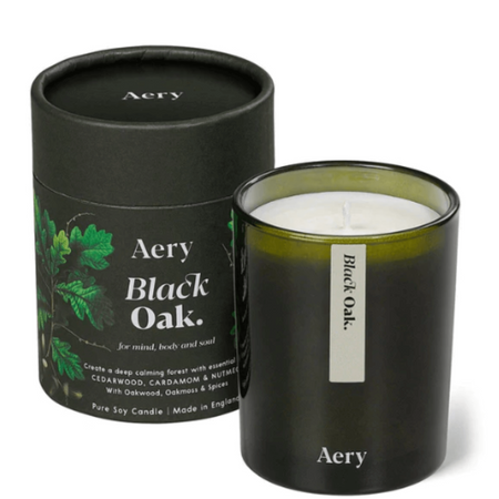 Aery Black Oak Scented Candle - Cedarwood Cardamom and Nutmeg
