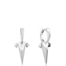 Ania Haie Polished Punk Silver Point Huggie Hoop Earrings