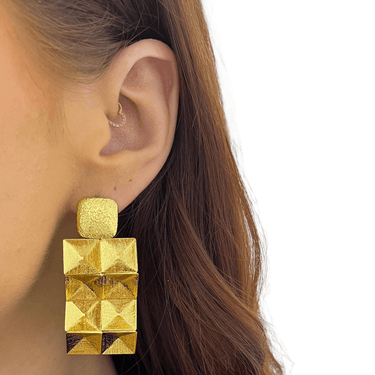 ladies large statement gold earrings