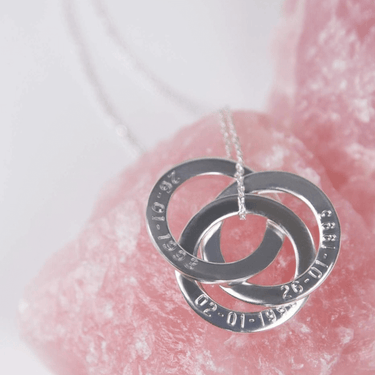 BeJeweled Bespoke Silver Interlinked Circles Pendant & Chain