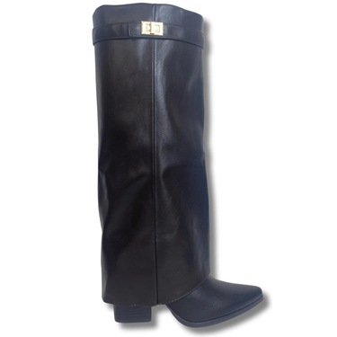 ladies-dark-brown-foldover-knee-high-boots