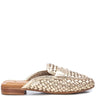 Carmela Gold Woven Leather Flat Slip On Mules