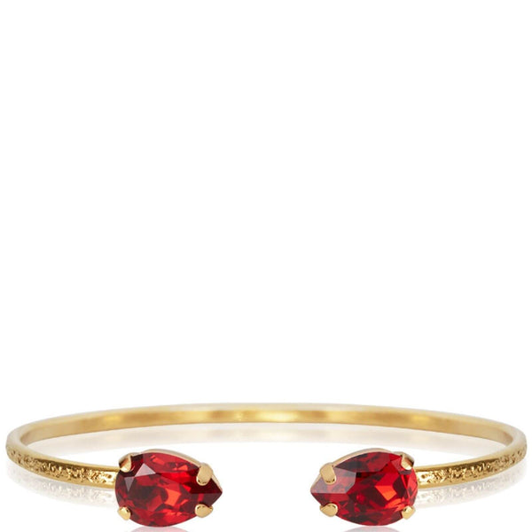 Caroline Svedbom Gold Mini Drop Bangle - Scarlet