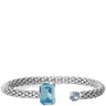 Caroline Svedbom Silver Daria Rope Bangle - Aquamarine Light Sapphire