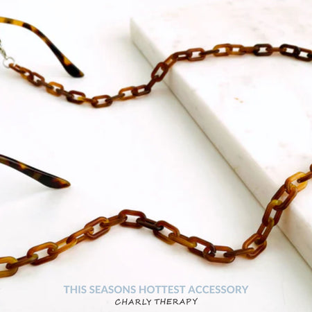 Charly Therapy Canela Oval Link Sunglasses Chain - Tortoise