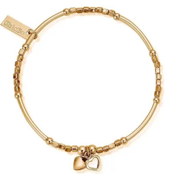 Chlobo T 67 Gold Mini Cube Interlocking Love Heart Bracelet GBCFB1069 main image 1