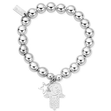 ChloBo Medium Ball Moon & Star Hamsa Hand Bracelet