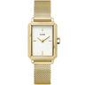Cluse Fluette Gold Rectangle Face Watch - White