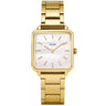 cluse-la-tetragone-gold-3-link-square-watch-white