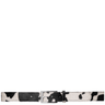 Black and white patterned belt on a white background