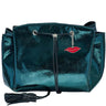 Donna May Metallic Drawstring Makeup Bag - Green