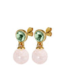 Dyrberg Kern Naomi Gold Earrings - Green/Pink