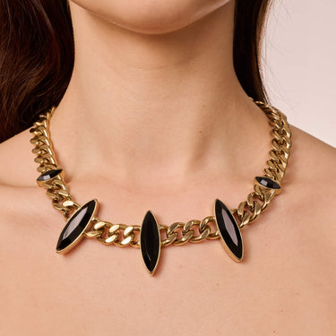 DYRBERG/KERN Opsica Gold Necklace - Black