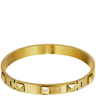 Gold bracelet with diamond on a white background