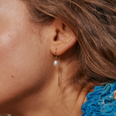 ENAMEL Copenhagen Gold Eleanor Pearl Drop Chain Earrings