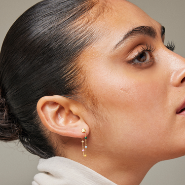 ENAMEL Copenhagen Gold Lola Drop Bead Stud Earrings - Rainbow