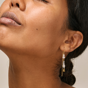 ENAMEL Copenhagen Gold Sofia Pearl Drop Chain Earrings