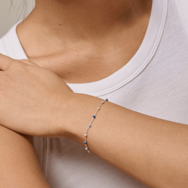 ENAMEL Copenhagen Lola Silver Bead Bracelet - Marine