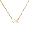 Gold necklace with a pendant on a white background