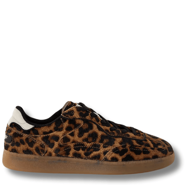Leopard print sneaker on a white background