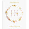 Joma Jewellery bracelet with 'SIXTEEN' on a white card