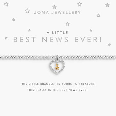 Joma Jewellery bracelet with heart charm on a white card