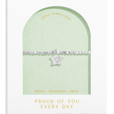 Joma Jewellery bracelet on a green card with text