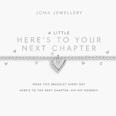 Joma Jewellery bracelet with heart charm on a white card