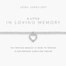 Silver bracelet with heart charm on a Joma Jewellery card.