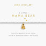 Joma Jewellery 'A Little Mama Bear' bracelet on a white card with gold bear charm.