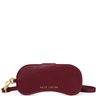 Red sleep mask with gold zipper and 'Katie Loxton' branding on a white background