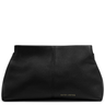 Black clutch bag with 'Katie Loxton' branding on a white background
