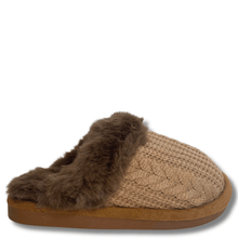 ladies-brown-knitted-faux-fur-slippers