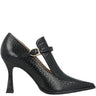 Lodi Mondier Black Croc Leather High Heeled Shoes