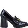 Menbur Black Block Heel Loafers
