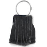 Menbur Black Sparkly Fringed Bag