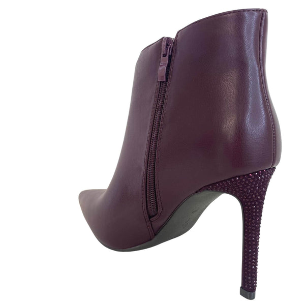 Burgundy fashion stiletto boots