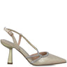 Menbur Gold Dress Pointed Toe Kitten Heel Shoes