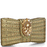 Menbur Gold Jewelled Box Clutch Bag
