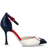 Menbur Navy & Off White Stiletto Shoes