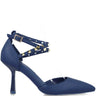 Menbur Navy Studded Crossover Strap Shoes